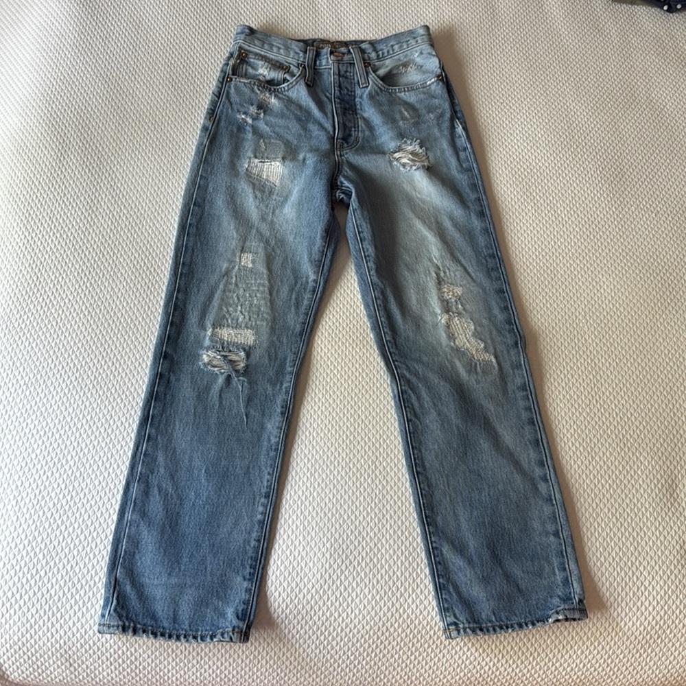 Point Sur for J.Crew Slouchy Boyfriend Light Wash Distressed Jean‎ Size 24
